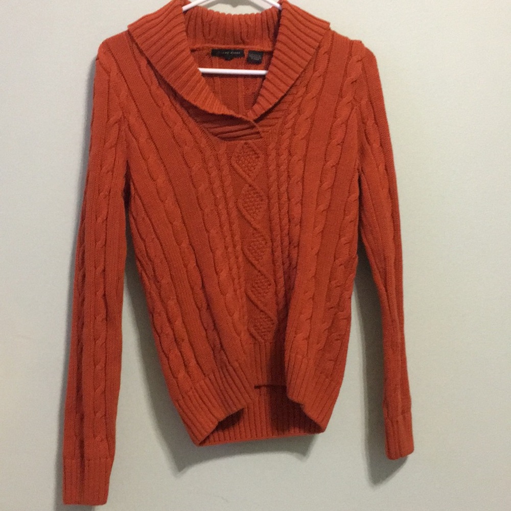 Burnt Orange V Neck Sweater